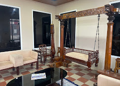 Traditional wooden swing lounge